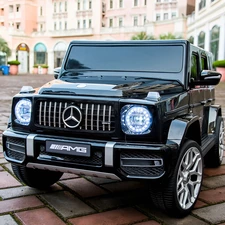 Детский электромобиль джип M 6236EBLR-2 черный Mercedes с кожаным сиденьем